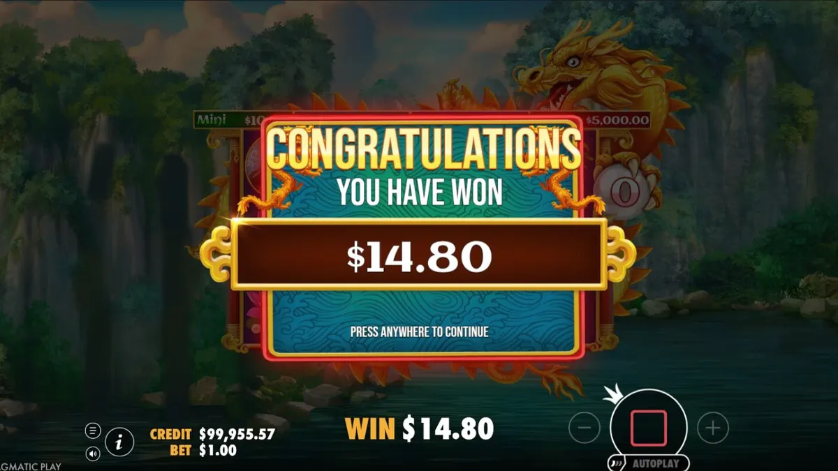 Tampilan visual slot Dragon’s Gate Bonus Choice dengan nuansa naga dan pegunungan.