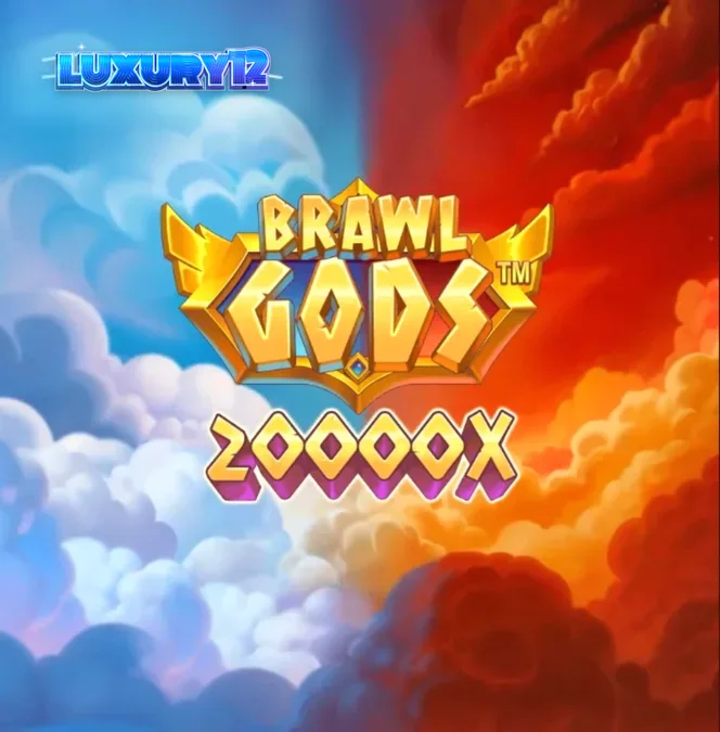 Tampilan layar permainan slot Brawl Gods di perangkat seluler